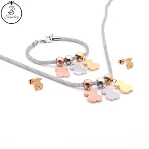 Silber Halskette Für Frauen Großhandel Armband Lieferant Halskette Ohrring Edelstahl Schmuck Sets Frauen