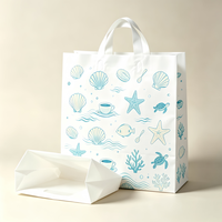 Sac en plastique PE transparent avec poignée, sac de shopping à main, logo imprimé personnalisable