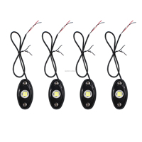 12V 9 Leds 9W blanco puro impermeable Underglow Trail Rig LED Rock luces para coches universales camiones ATV UTV SUV Jeep barco