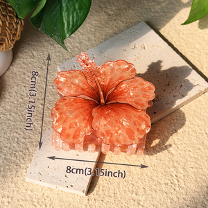 DongDong Wholesale Custom Artificial Tropical Habiscus <strong>Flower</strong> Hawaiian <strong>Hair</strong> Claw <strong>Clips</strong> Hibiscus <strong>Flower</strong> <strong>Hair</strong> <strong>Clip</strong> <strong>for</strong> Women - Product Image 3