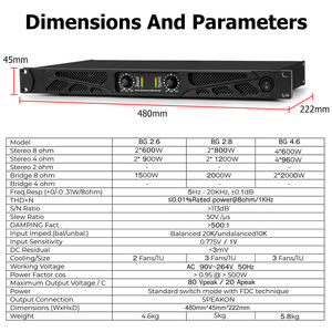 Amplificador Digital Clase D BG2.6 Directo de Fábrica, 2*600W@8ohm 2*900W@4ohm, Equipo de Audio al por Mayor - Product Image 6