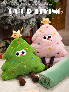 Anpassbares Weihnachtsbaum-Kissen-Decken-Set - <span class=keywords><strong>2</strong></span>-in-1 Dekoration/Wärme für Alle, Personalisiertes Plüschgeschenk für Zuhause & zum Verschenken - Product Image 2