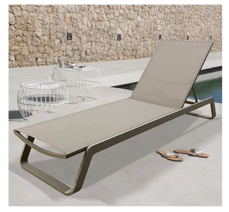 Europäisches Design Stapelbare Aluminium Garten Chaiselongue Sonnen liege Gartenmöbel Liegen für Strand pool