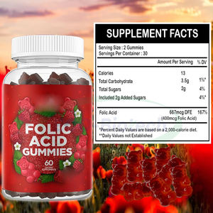 Ausreson Gummies de ácido fólico para mujeres Suplemento <span class=keywords><strong>prenatal</strong></span> de zinc Vegano Multi Vitaminas B12 Gummies de ácido fólico <span class=keywords><strong>natural</strong></span> - Product Image 2