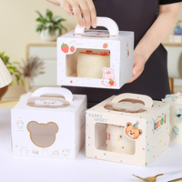 Vente en gros boîte à dessert personnalisée 3 4 6 boîte en papier pour gâteau à emporter avec planches et fenêtre boîte d'emballage pour gâteau