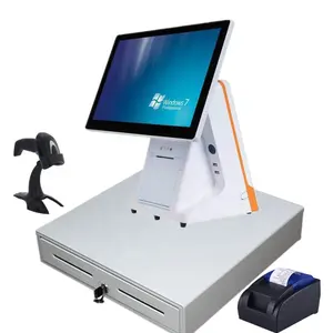 LKS-POS990P 15 inch all in one retail touch screen pos computer terminal with printer