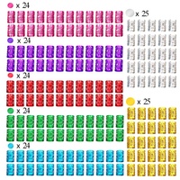 170 pièces/boîte, perles pour cheveux, tresses dreadlocks, anneaux pour cheveux synthétiques, accessoires de décoration