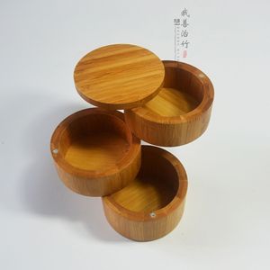 Bamboo Spice <b>Jars</b> With Lid Set <b>For</b> <b>Kitchen</b> Condiment <b>Storage</b> Solid Seasonings Chongqing Craft - Product Image 1