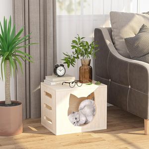 Nichoir pour chien double entrée durable toutes saisons, petit, universel, en bois, décoration de salon et de maison - Product Image 2