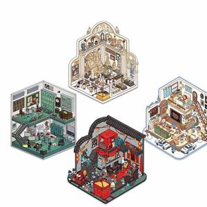 Pegatinas 3D de Paisajes Estéreo, Escenas de Anime Creativas, Mini Mundo, Material PET Decorativo para Collage y Manualidades - Product Image 5