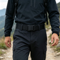 Ceinture en nylon sans métal, boucle en plastique lisse, ceinture en toile durable pour le travail, les activités de plein air et les jeans
