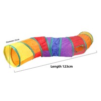 Tunnel transfrontalier pliable en polyester pour animaux de compagnie (chats, chiens, lapins) – Passage arc-en-ciel interactif, sûr et durable