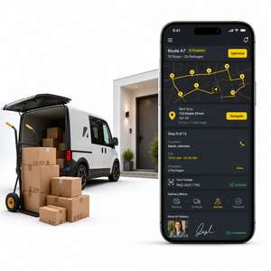 Vertrauenswürdige Last-Mile-Lieferung: <span class=keywords><strong>App</strong></span>-Entwicklung für iOS und Android mit Routenoptimierung und Fahrer-Dispositionierung von LionCreate - Product Image 1