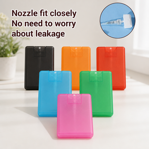 Flacons pulvérisateurs plats en plastique multicolores de 20 ml, style carte, avec pompe, sérigraphie, portables, pour cosmétiques et voyages - Product Image 1