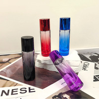 Runde Farbverlauf Schwarz Weiß 30ml Tragbare Reise zylinders ch raube Hals Parfum flasche Nachfüllbare Klarglas-Sprüh flasche