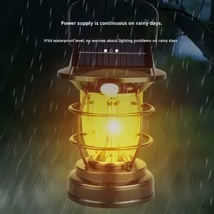Linterna Solar para <span class=keywords><strong>Camping</strong></span>, Batería de Larga Duración, Recargable, Portátil, Impermeable, Resistente, Luz para Tienda de Campaña, para Exteriores - Product Image 1
