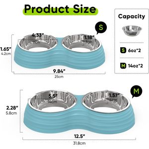 Juego de Platos para Perro de Acero Inoxidable, Plato Doble para Comida y Agua, Antideslizante, para Perros Medianos - Product Image 4