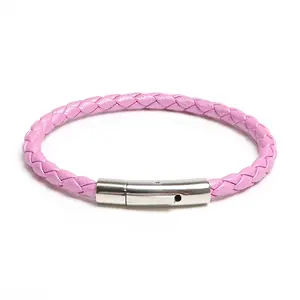 Nieuwe Collectie Hoge Kwaliteit Sieraden Heren Accessoires Creatieve Magnetische Sluiting Armband Premium Roze Zwart Lederen Armband Aan Mijn Zoon