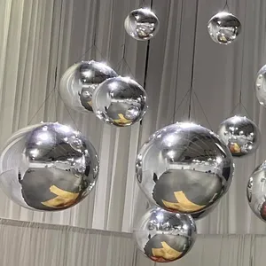 Promotional Hanging Inflatable Mirror Ball Mirror Balloon Giant Mirror Sphere For Decoration Sealed Gold/silver Ball Shiny