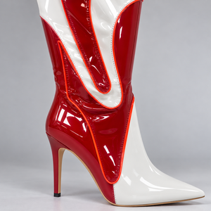 Vente en gros : Paire de bottes à talons hauts LED à rayures rouges et blanches pour Noël, idéale pour les fêtes à domicile, les vitrines, les centres commerciaux, les présentoirs cadeaux et la décoration de fêtes. - Product Image 4