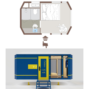 Роскошный мобильный мини-дом, сборный, разборный, в стиле космической капсулы, спальный модуль, кабина-кровать, стальной, современный, сборный капсульный дом - Product Image 5