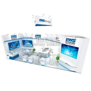 Stands Modulares para Exposiciones EWS Group en Forma de L, de Aluminio Azul, Reutilizables, Diseño de Stand Personalizado - Product Image 2