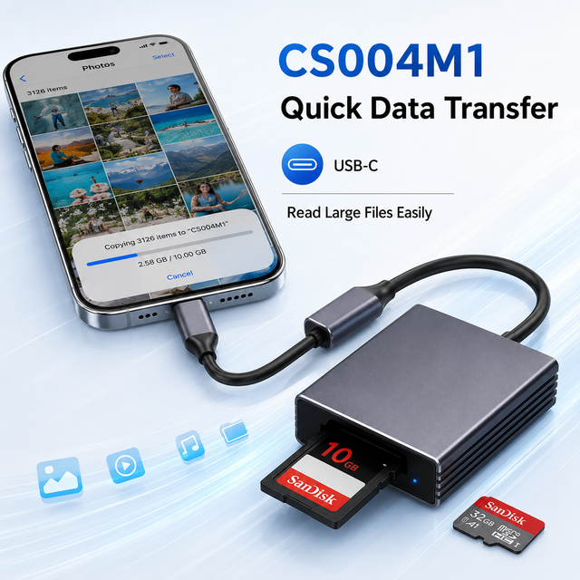 SD 7.1 Express Type C Card Reader 985MB/s 10Gbps USB 3.2 Aluminum 2 in 1 Micro SD TF Memory Card Reader Adapter for Laptop