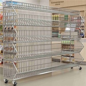 Supermarket <strong>Shelf</strong> Display Rack for Snacks <strong>Small</strong> Food Items Toys-Movable Multi-Tier Shelving <strong>Unit</strong> 5 <strong>Shelves</strong> High Quality Carbon - Product Image 1