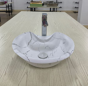 Fregadero de encimera de mármol negro y blanco mate moderno Lavabo de mano Lavado de Arte de cerámica <span class=keywords><strong>Becken</strong></span> para baño Lavabo de cerámica Lavabo de baño - Product Image 5