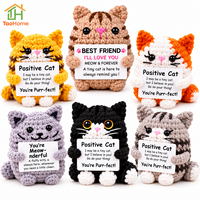 Poupée chat en crochet faite main personnalisée, animal d'assistance émotionnelle, mini chat mignon, cadeau avec carte de message, OEM ODM Vente en gros