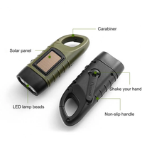 Camping Survie Urgence Lampe de poche LED rechargeable Torche à manivelle Lampe de poche solaire