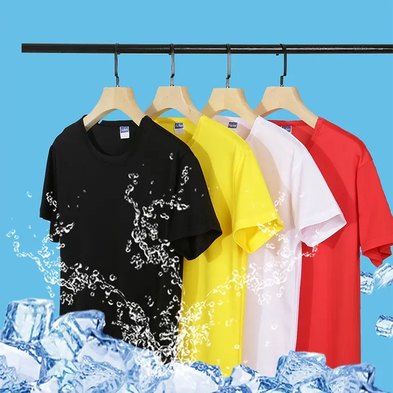 Camiseta de malha 100% poliéster 135GSM 135 GSM para corrida esportiva de verão unissex masculina e feminina de secagem rápida