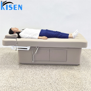 Table de Massage Électrique Moderne Beige à <span class=keywords><strong>2</strong></span> <span class=keywords><strong>Moteurs</strong></span> pour Soins Corporels en Salon de Beauté, Chaise Cosmétique, Lit de Spa Facial avec Espace de Rangement - Offre Spéciale - Product Image 5