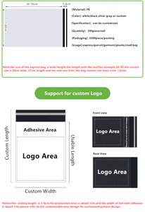 <span class=keywords><strong>Sobres</strong></span> de Envío de Plástico Personalizados, Bolsas de Correo Blancas para Calcetines, Embalaje de Peluche, con Tratamiento de Superficie para Impresión - Product Image 5