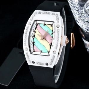 Reloj de Lujo para Mujer con Incrustaciones de Diamantes, Esfera Colorida en Espiral, Correa de Silicona, Reloj de Pulsera de Cuarzo - Product Image 4