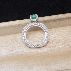 Support de pendentif en argent S925 pour jade 15,4-15,6 mm, composant de bijoux rétro pour perles, accessoires DIY, composant d'oreille Mabei - Product Image 3