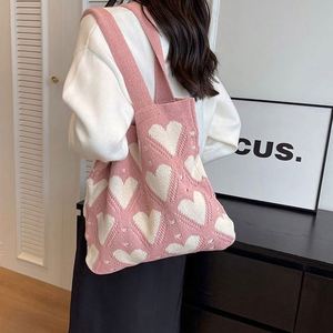 Bolso Tote de Ganchillo 2024, Bolso de Hombro con Lindo Patrón de Corazón, Bolso Tejido a Mano - Product Image 6