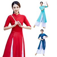 Vêtements Aodai pour femmes, longue robe Cheongsam Aodai, tenue traditionnelle vietnamienne, danse folklorique, Qipao, spectacle de danse Aodai