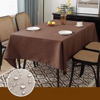 Nappe de table élégante de couleur café, tissée en lin, coton et polyester, imperméable, anti-taches et anti-poussière, de qualité supérieure, disponible en plusieurs couleurs, OEM ODM