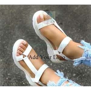 Pantofole sandali da donna di grandi dimensioni di una <span class=keywords><strong>parola</strong></span> 2020 estate nuovo fondo piatto in tinta unita all'aperto fresco - Product Image 2