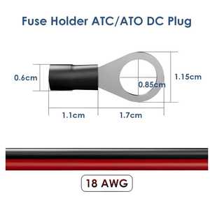 Pour Starlink Mini câble d'alimentation spécifique bricolage 18AWG avec porte-fusible automobile ATC/ATO pour Starlink Mini câble torique 3M 5M <span class=keywords><strong>10M</strong></span> - Product Image 3