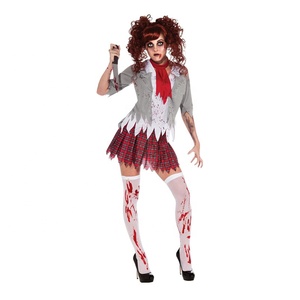 Kostum pesta Halloween dewasa, kostum Zombie horor, seragam sekolah berdarah, kostum pesta OEM untuk anak perempuan - Product Image 2