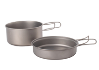 Ensemble de cuisine de camping en titane 700 ml, comprenant une casserole et une mini-poêle, ultra-léger, pour la randonnée en plein air