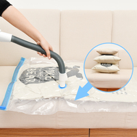 Meilleure vente transparente personnalisée en usine Sac à fermeture éclair en plastique Pa Pe économiseur d'espace Sac de voyage sous vide plat comprimé Sac de rangement sous vide