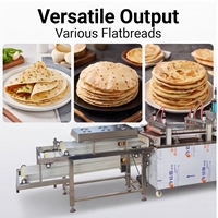 Machine à crêpes commerciale entièrement automatique à moteur, haute efficacité, compacte, capacité 150 kg/h pour les petites entreprises