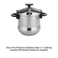 Casserole à pression en acier inoxydable, 11 L