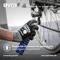 Gants de travail unisexes Uvex Phynomic XG - Extensibles et résistants à l'abrasion - Mousse Aqua-Polymer Xtra Grip (Lot de 5)