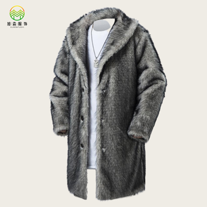 थोक कपड़े नकली फर कोट पुरुषों जैकेट फैशन थर्मल्स आरामदायक आउटडोर लंबे आकार के कंबल हुडी पुरुषों की स्ट्रीटवियर जैकेट - Product Image 1