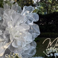 YOPIN-2878 Pétales géants en organza pour décoration de scène de mariage, fleurs en gaze faites à la main