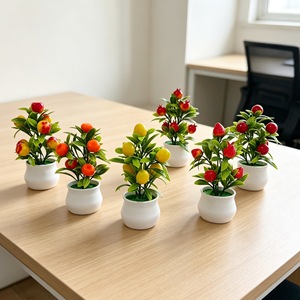 Bonsái de Frutas Artificiales, 7 Variedades, Mini Planta con Maceta para Decoración del Hogar, Exhibición en Sala de Estar - Product Image 1